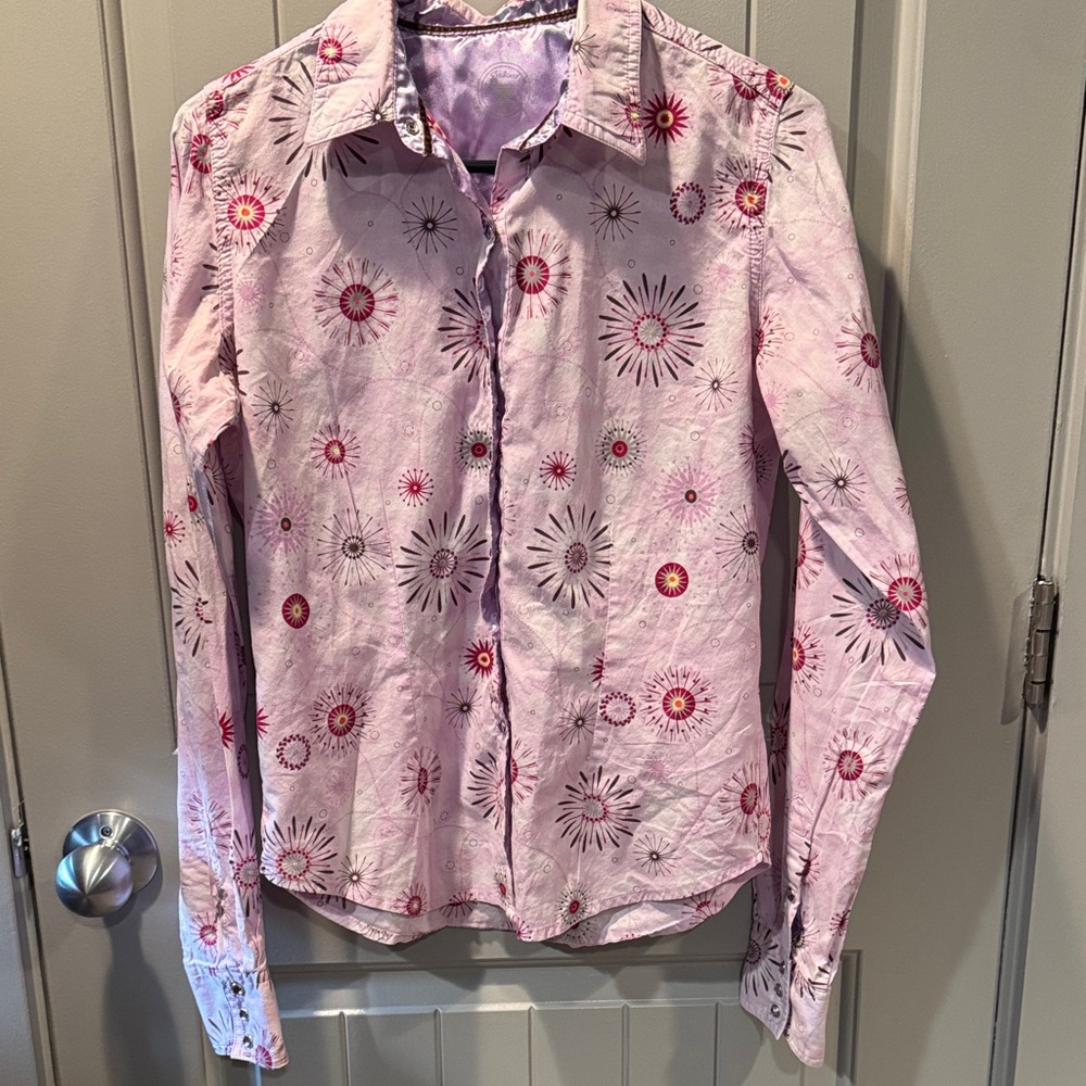 Purple Floral Button-Up Shirt